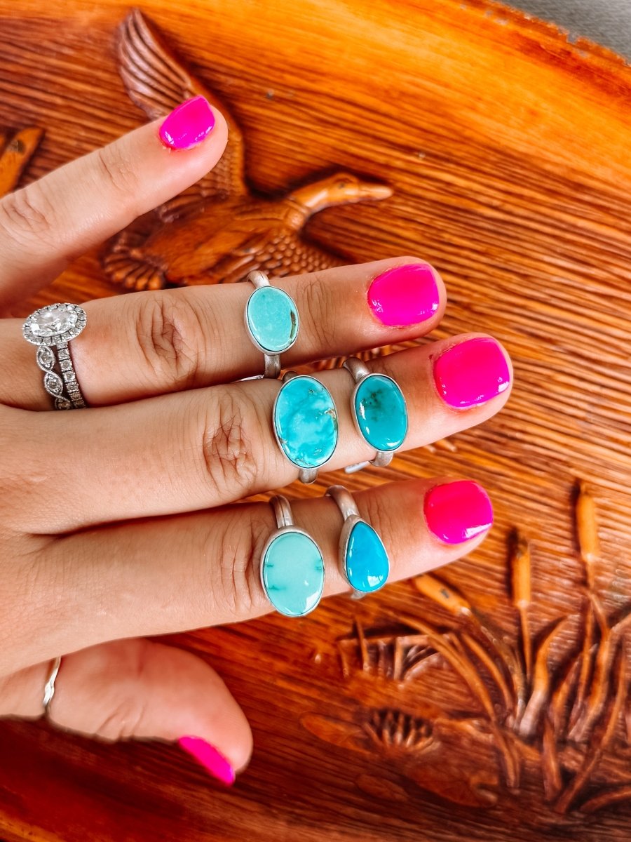 Seabrook Turquoise & Orange Spiny Rings - Horseshoe J & Co.