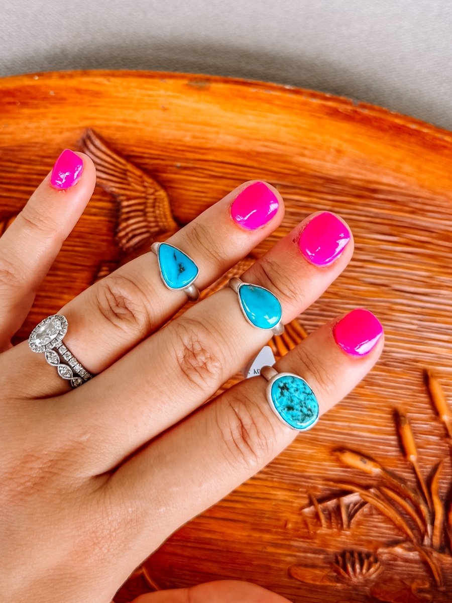 Seabrook Turquoise & Orange Spiny Rings - Horseshoe J & Co.