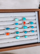 Seabrook Turquoise & Orange Spiny Rings - Horseshoe J & Co.