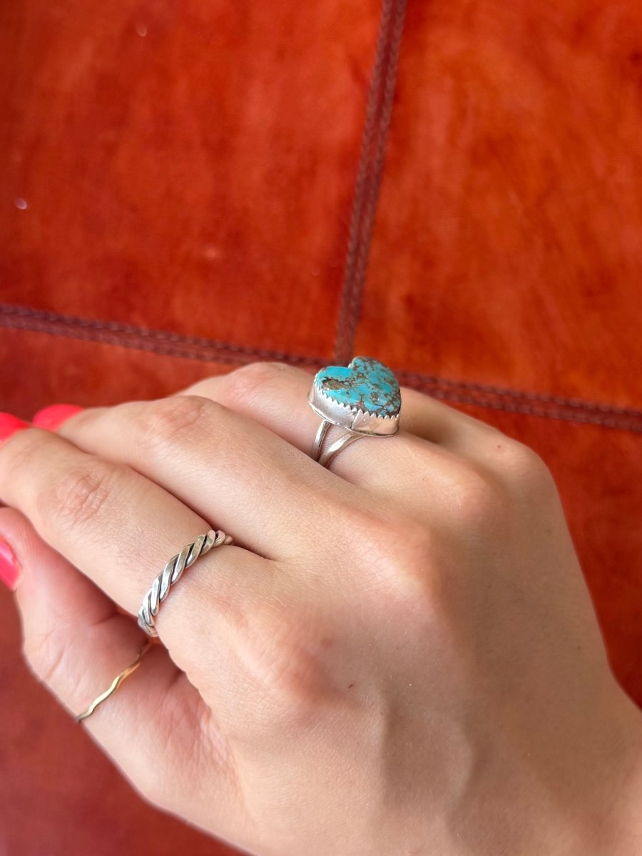 Seminoe Turquoise Heart Ring - Horseshoe J & Co.