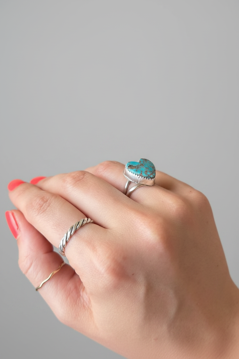 Seminoe Turquoise Heart Ring - Wooten's
