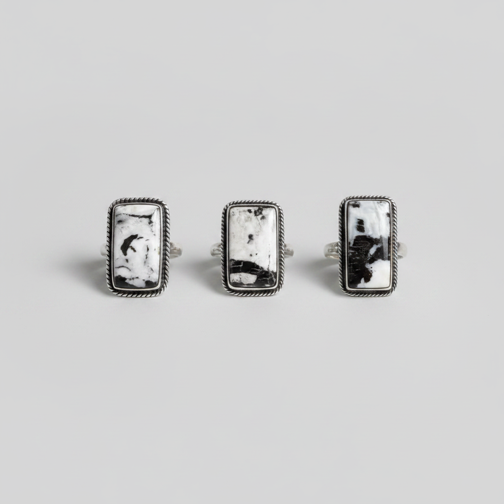 Sinton White Buffalo Rectangle Ring - Wooten's