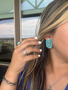 Snook Turquoise Cluster Earrings - Horseshoe J & Co.
