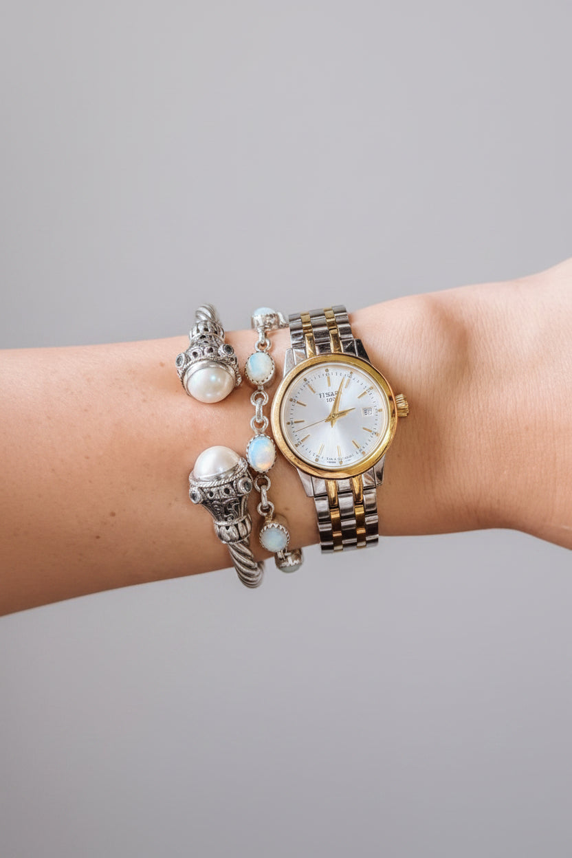 Spiffy Pearl Cable Bracelet - Wooten's