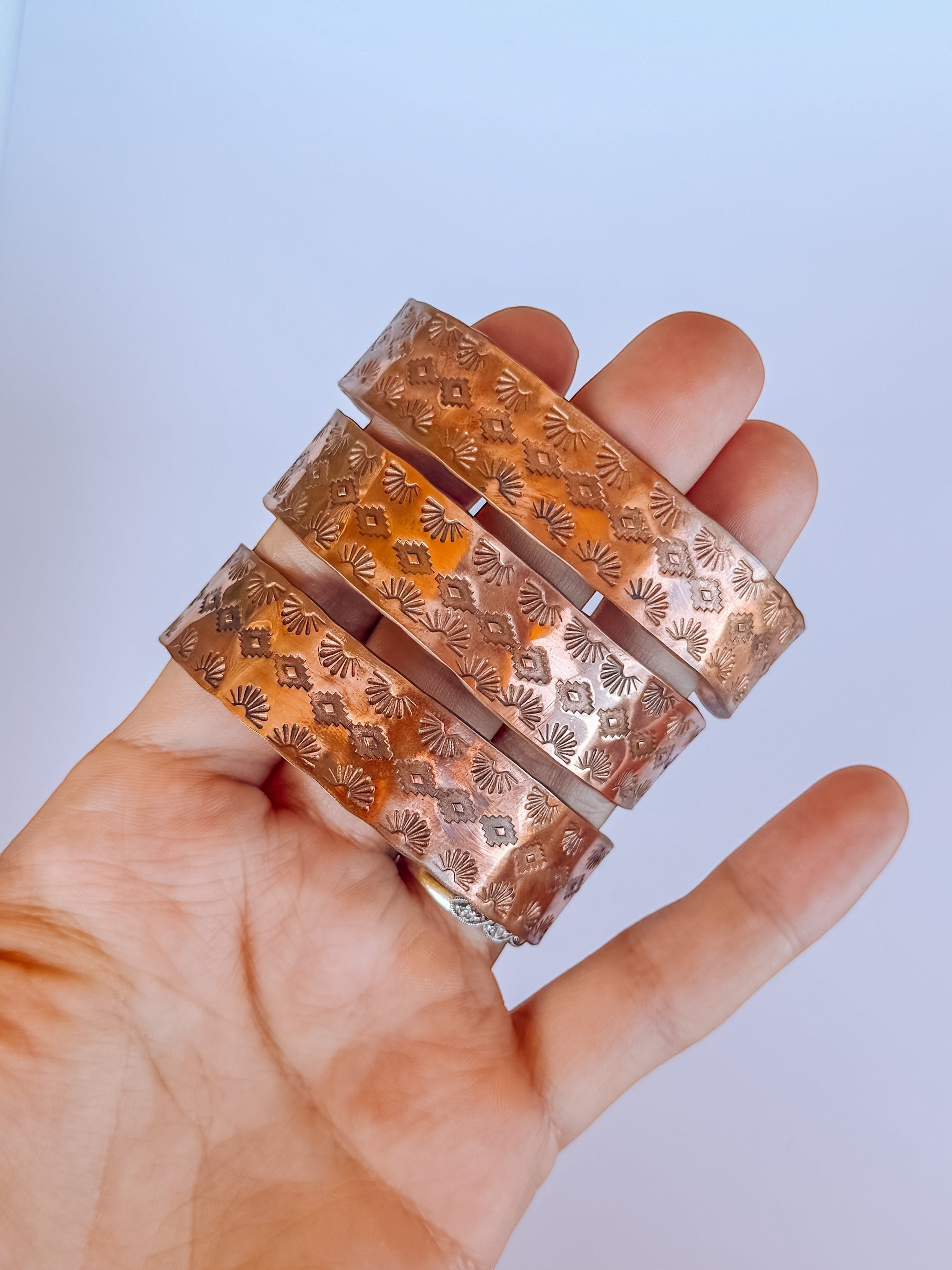 Stamped Copper Cuff - FINAL SALE/Imperfect Piece/Heavily Discounted - Wooten's