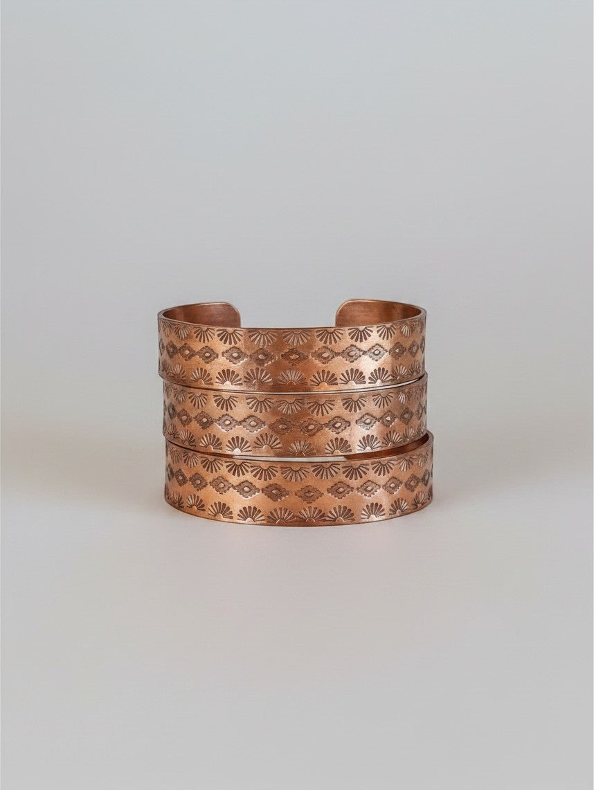 Stamped Copper Cuff - FINAL SALE/Imperfect Piece/Heavily Discounted - Wooten's