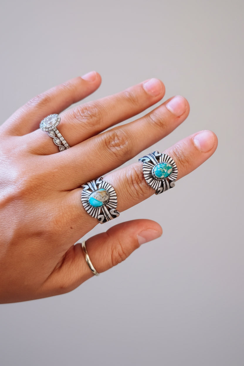 Stampeded Turquoise Ring - Wooten's