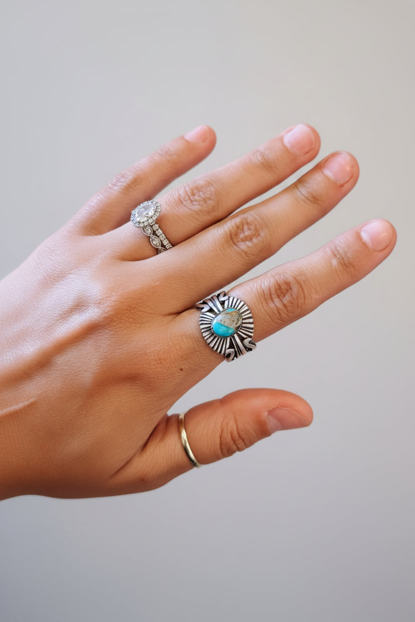 Stampeded Turquoise Ring - Wooten's