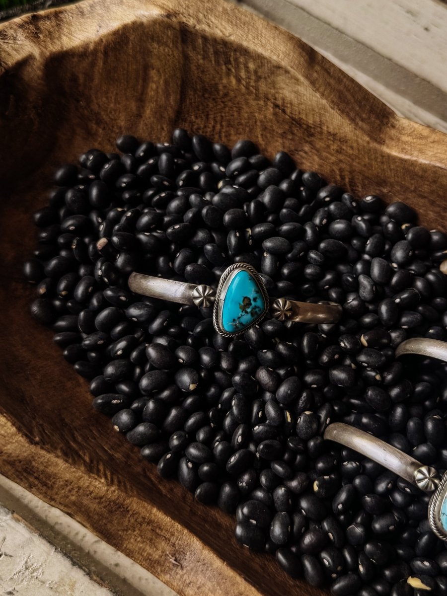 Tahoka Cuff - Golden Hills/Kingman Turquoise/Palomino - Wooten's