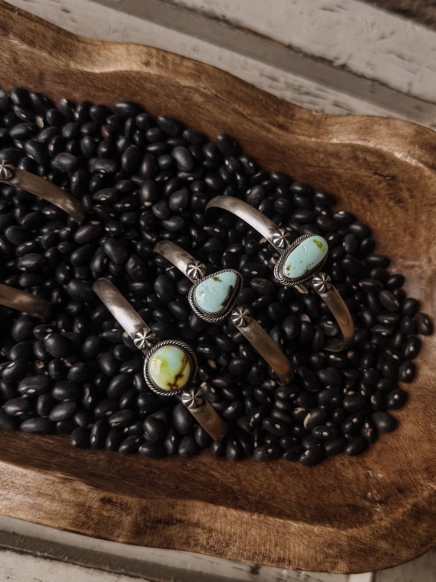Tahoka Cuff - Golden Hills/Kingman Turquoise/Palomino - Wooten's