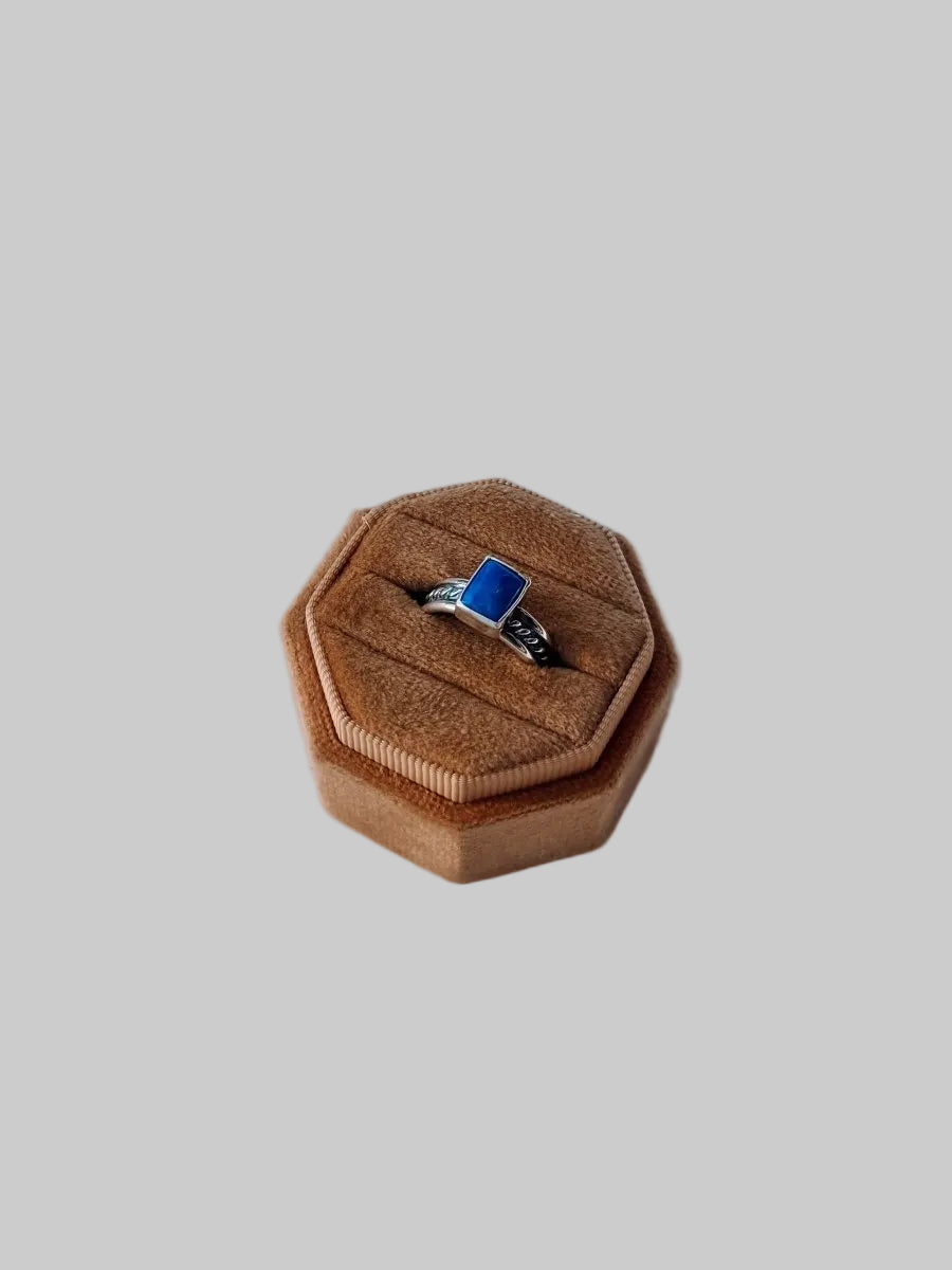 Temple Rectangle Blue Lapis Ring - Wooten's
