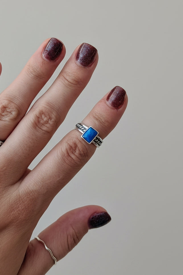 Temple Rectangle Blue Lapis Ring - Wooten's
