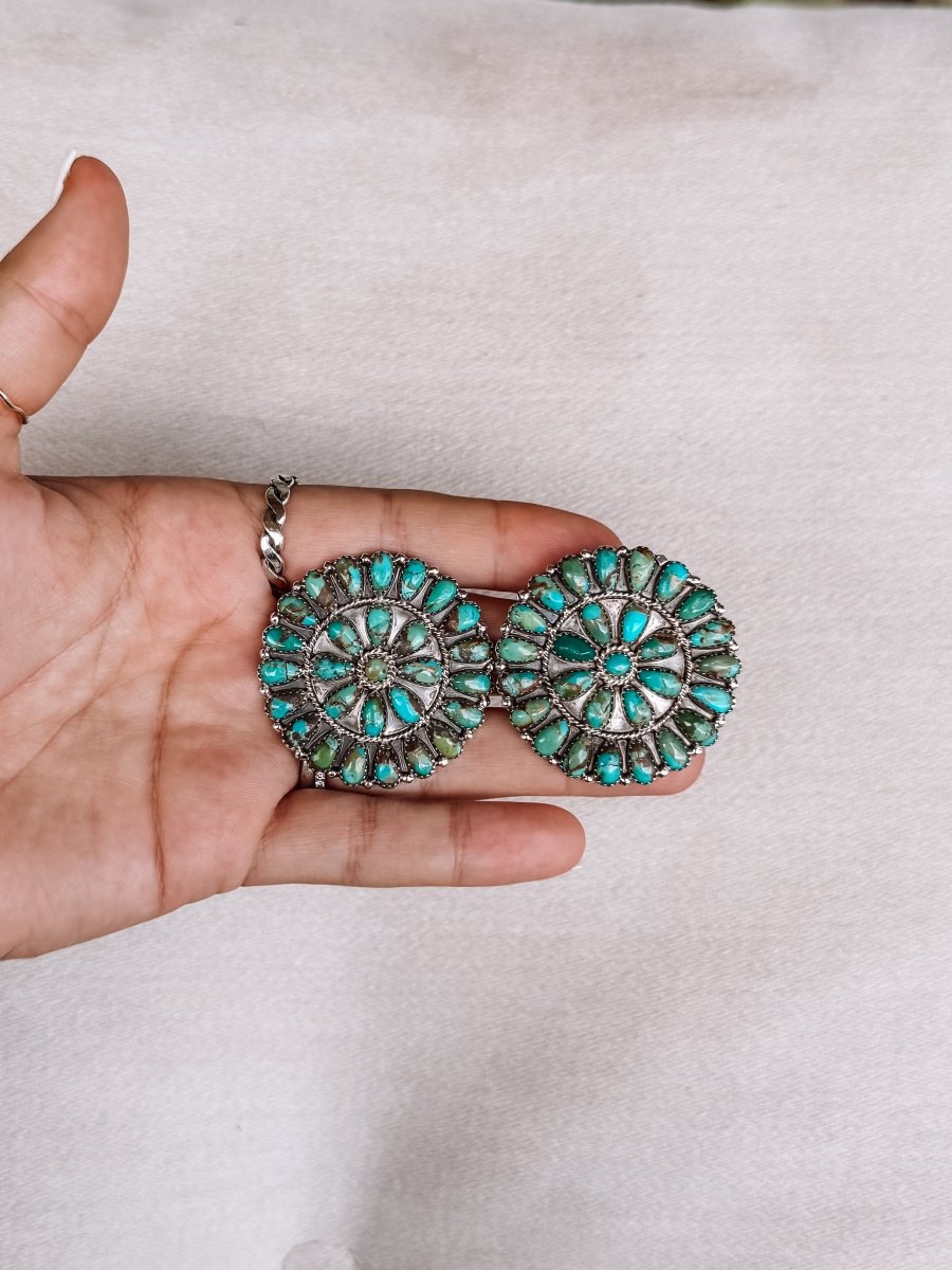 The Pine Turquoise Cluster Earrings - Horseshoe J & Co.