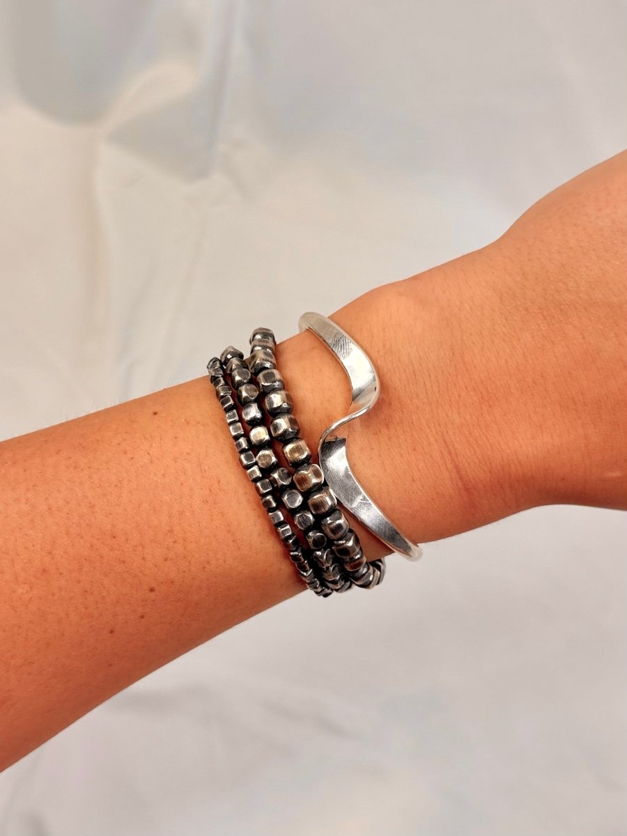 Tiptonville Silver Wave Cuff - Horseshoe J & Co.