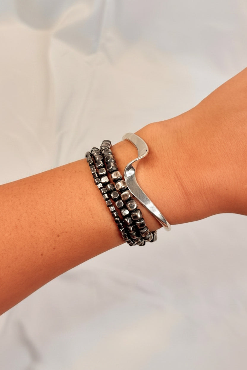 Tiptonville Silver Wave Cuff - Wooten's
