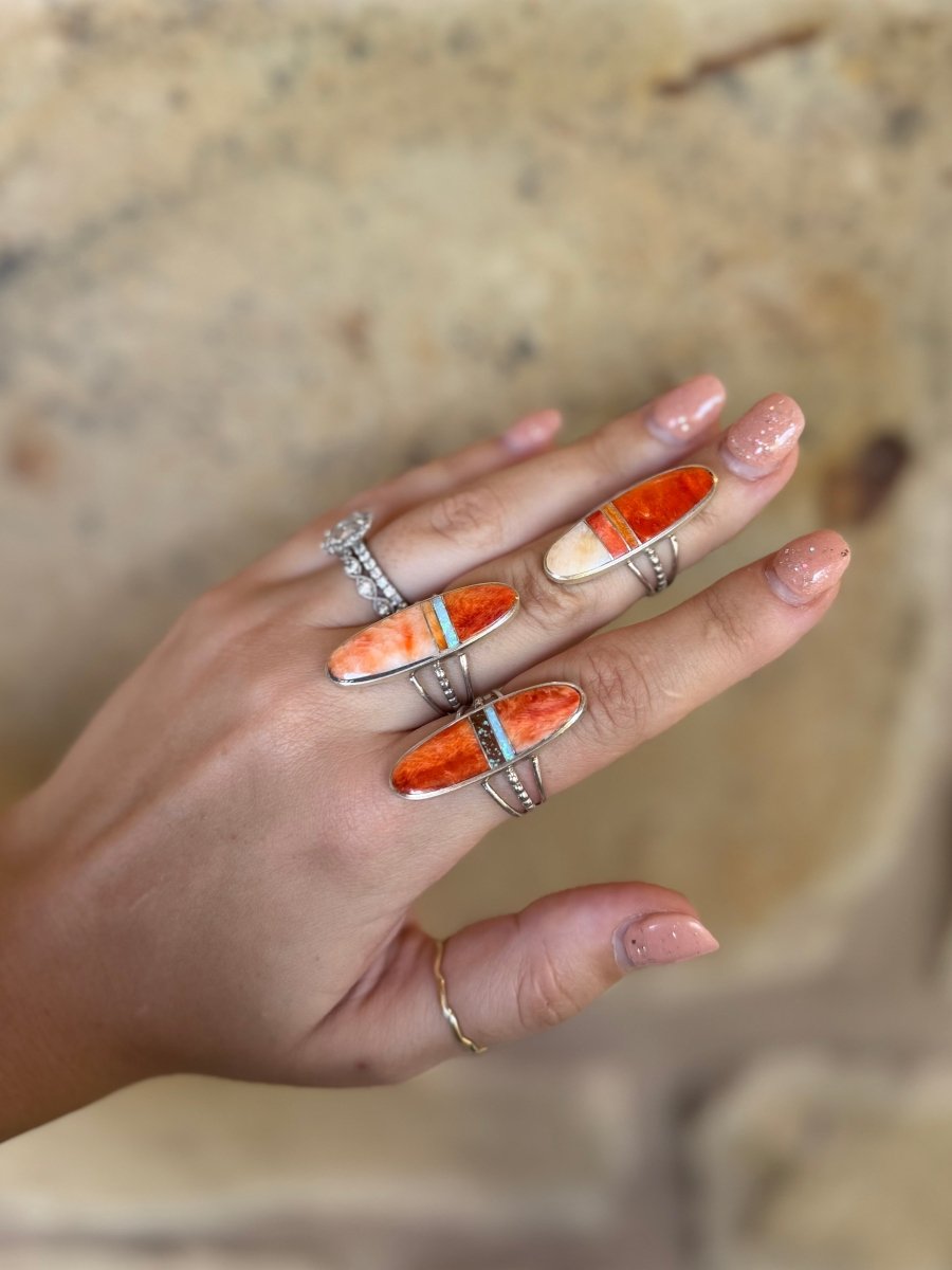 Tomball Mixed Stone Inlay Ring - Horseshoe J & Co.