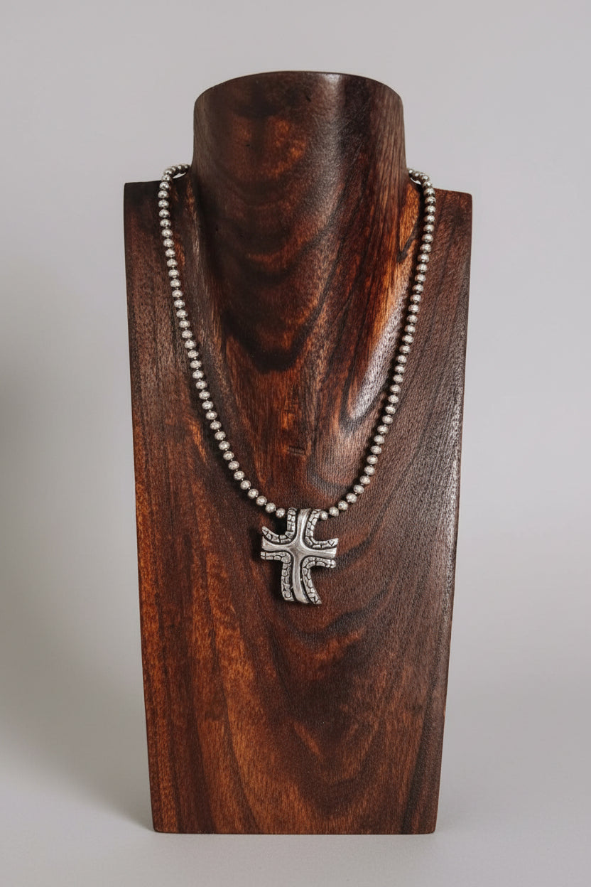 Topock Silver Cross Necklace Pendant - Wooten's