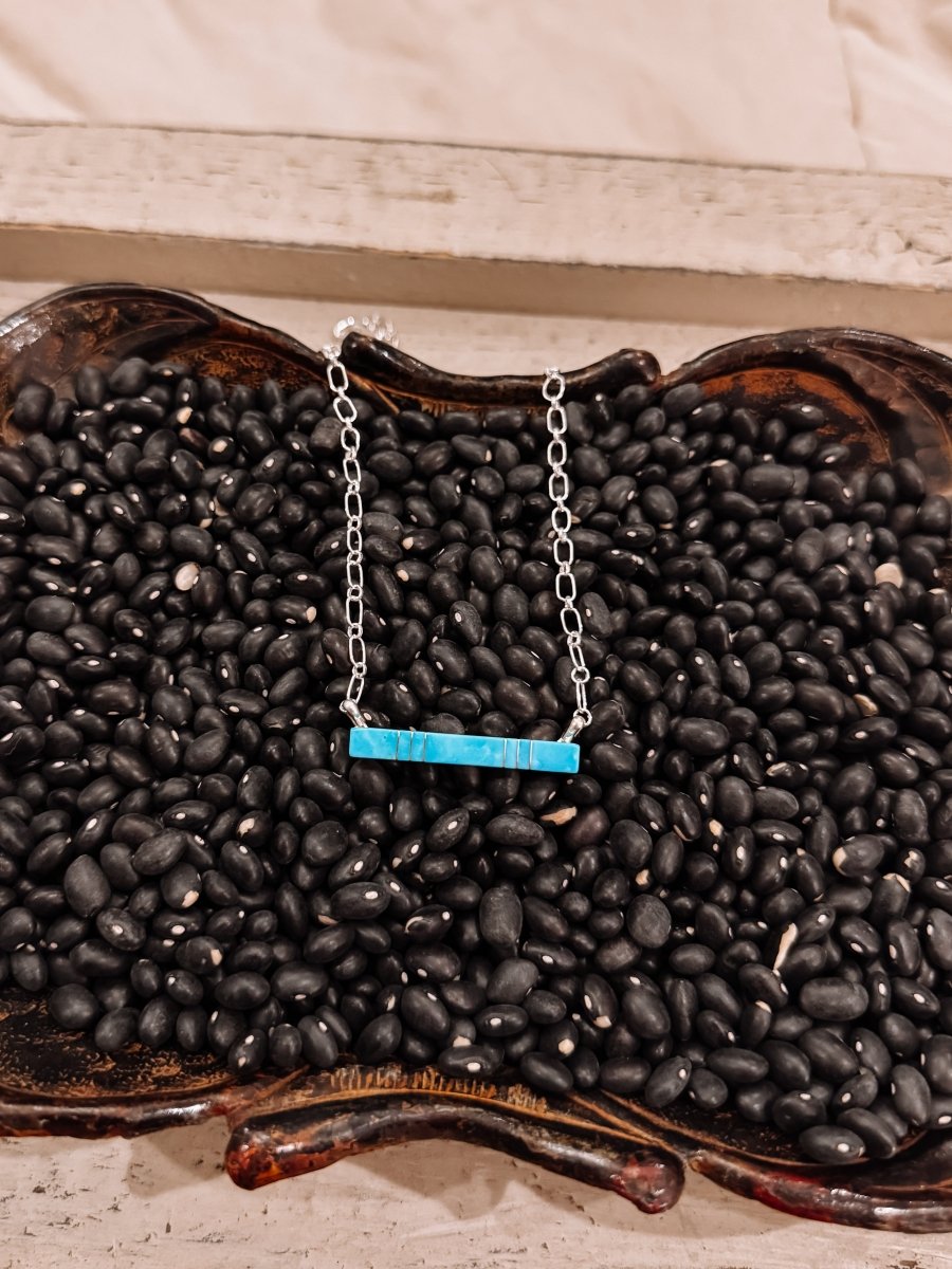 Train of Love Turquoise Bar Necklace - Horseshoe J & Co.