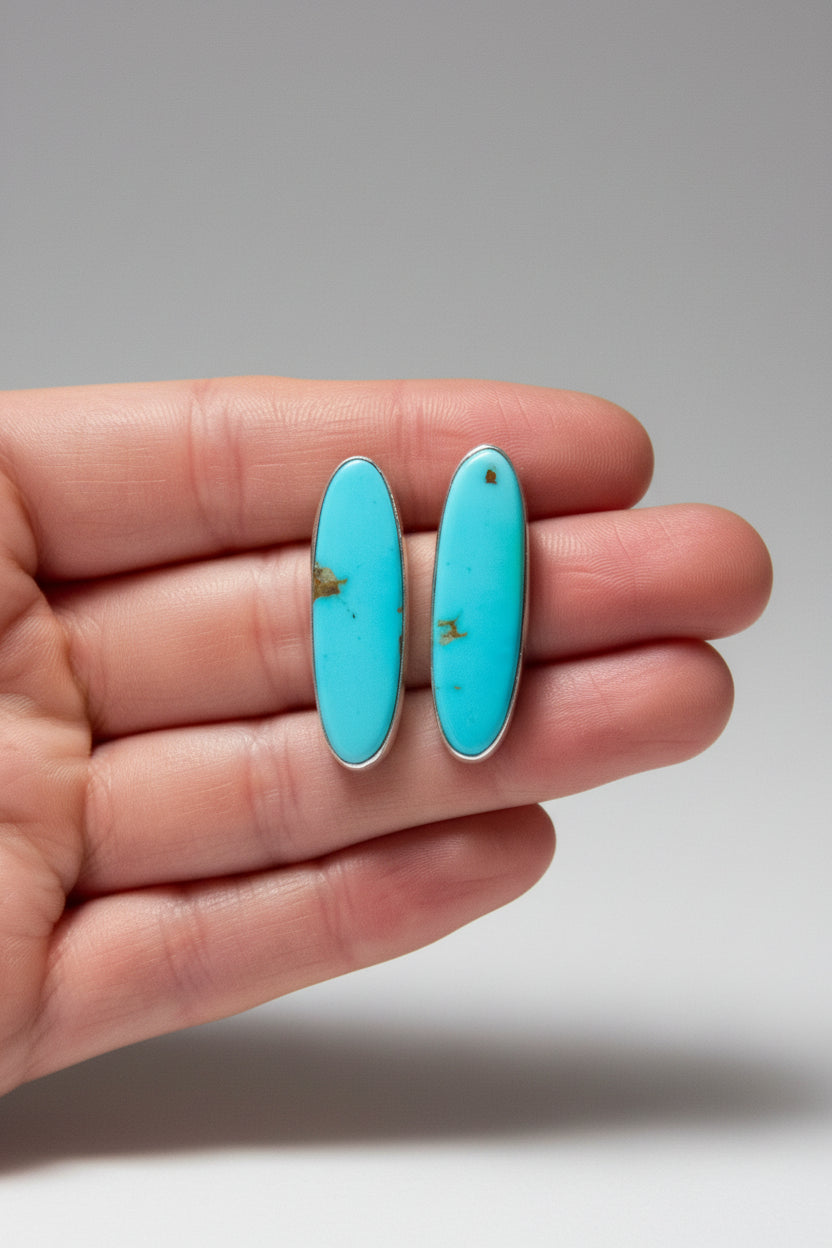 Trenton Long Turquoise Stud Earrings - Wooten's