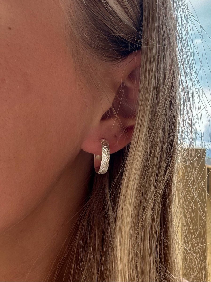 Troy Snake Print Hoop Earrings - Wooten's