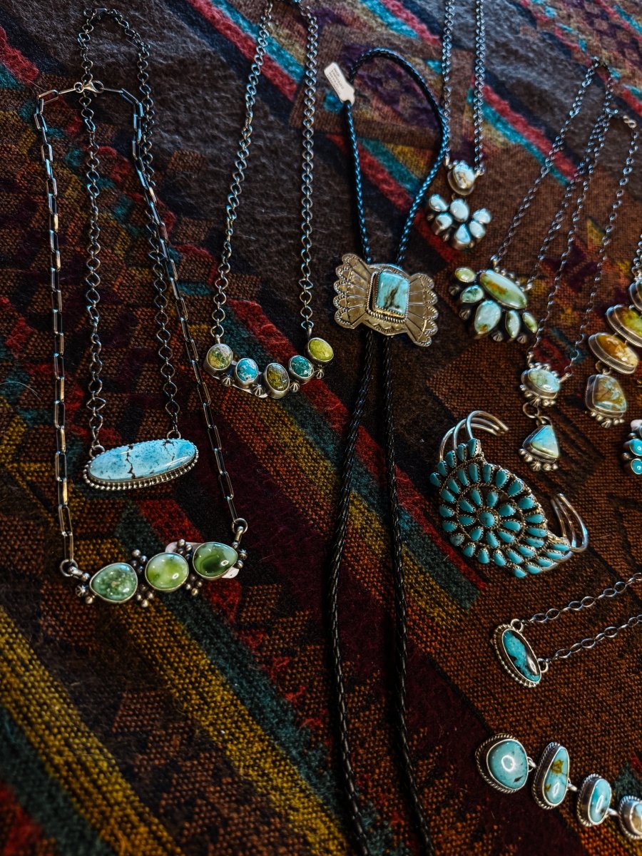 Turquoise Bolo Tie - Horseshoe J & Co.