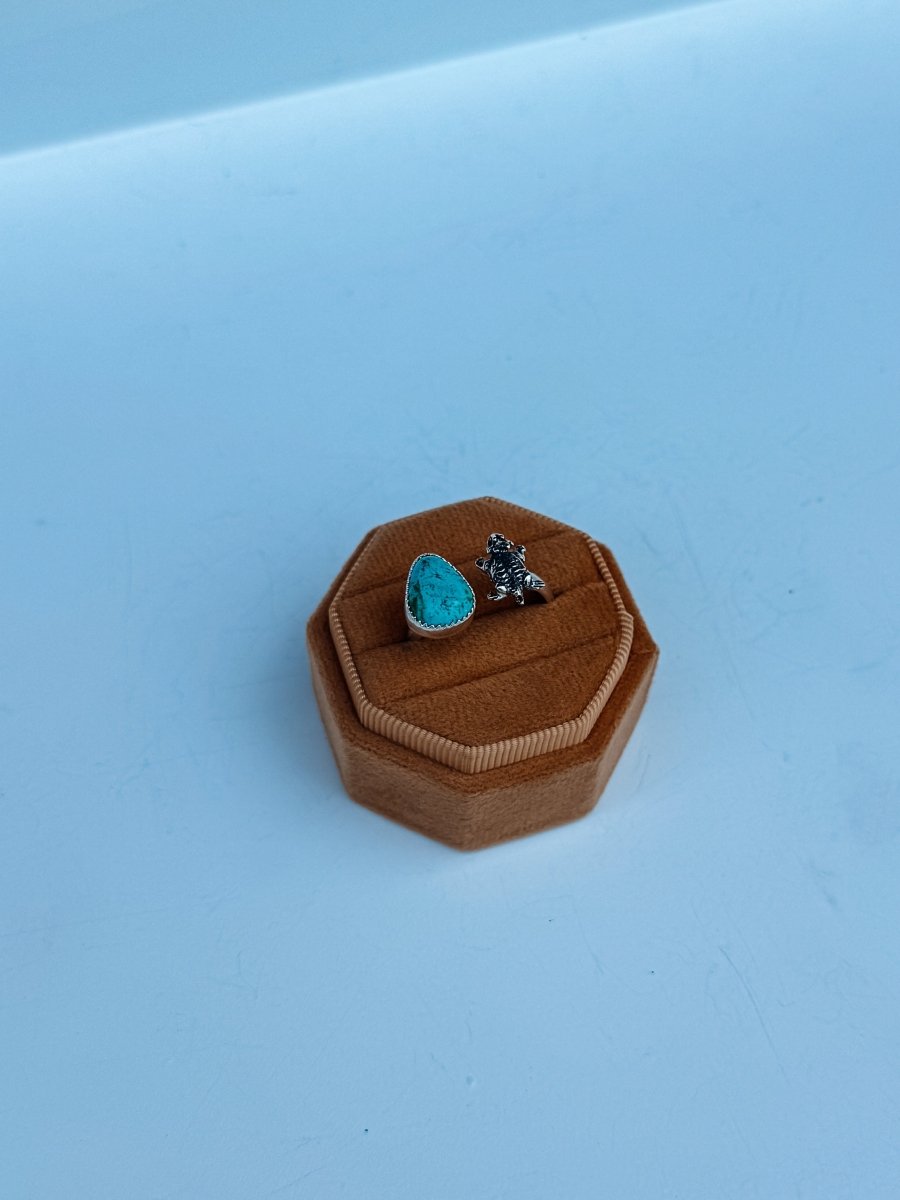 Turquoise Horned Frog Ring - Horseshoe J & Co.