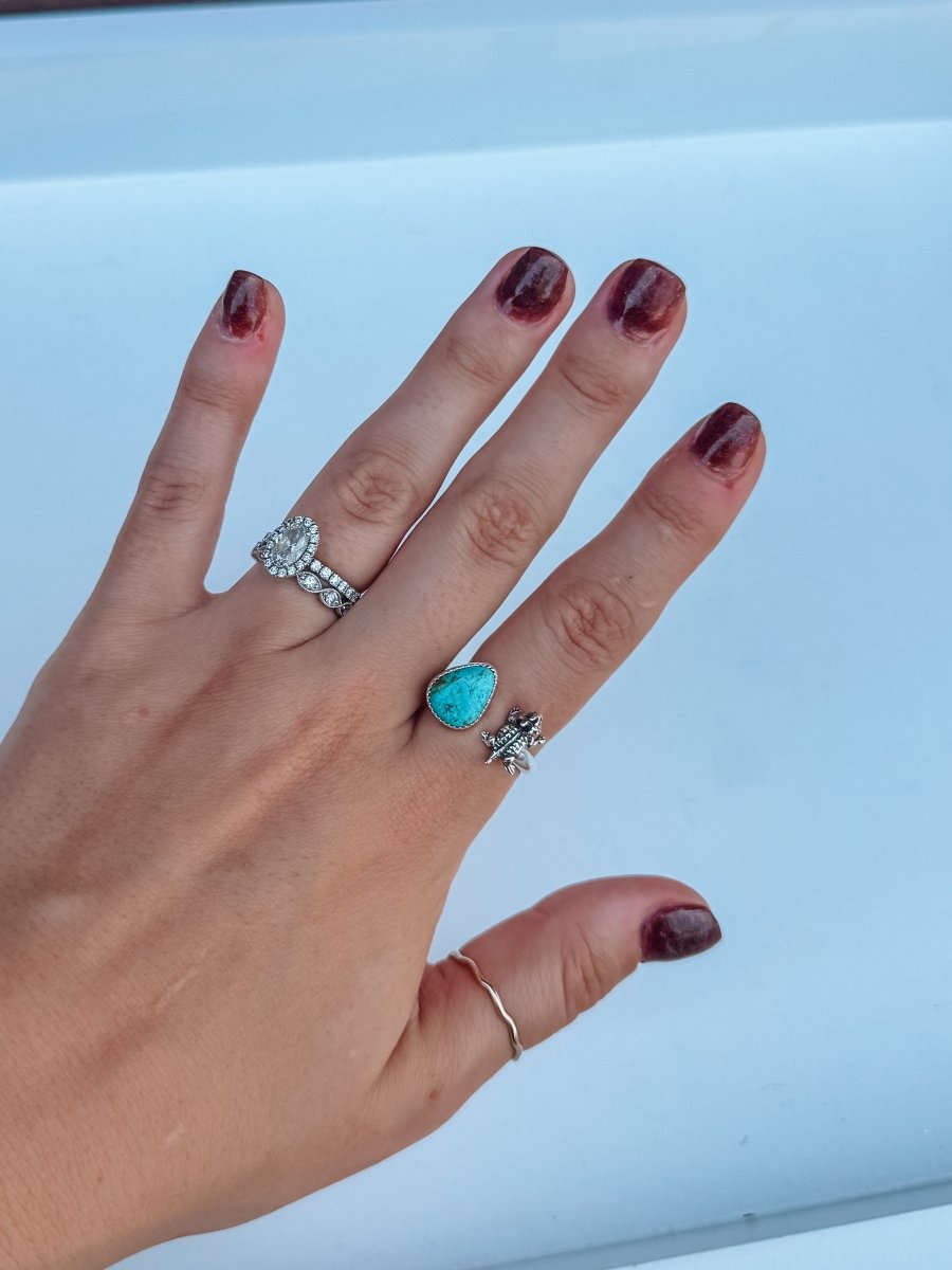 Turquoise Horned Frog Ring - Horseshoe J & Co.