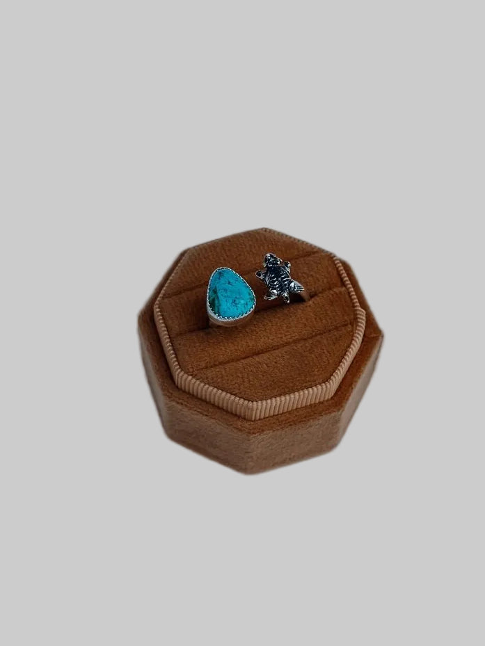 Turquoise Horned Frog Ring - Wooten's