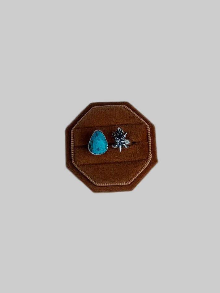 Turquoise Horned Frog Ring - Wooten's