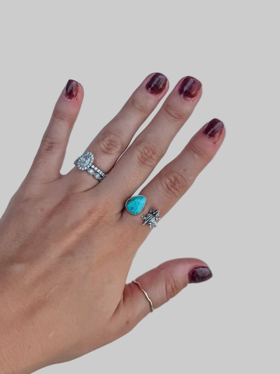 Turquoise Horned Frog Ring - Wooten's
