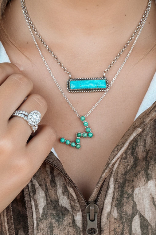 Turquoise Initial Necklace - Wooten's