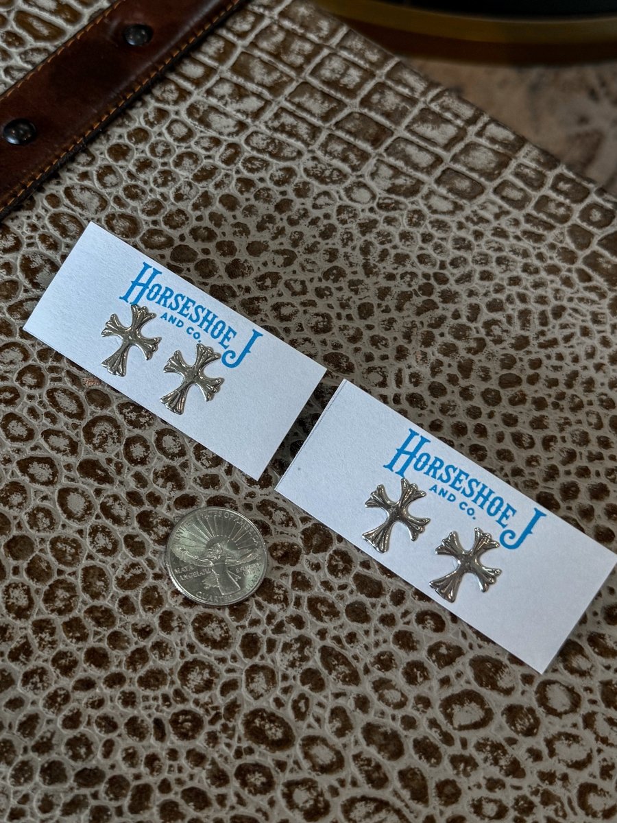 Vanderbilt Silver Cross Earrings - Wooten's