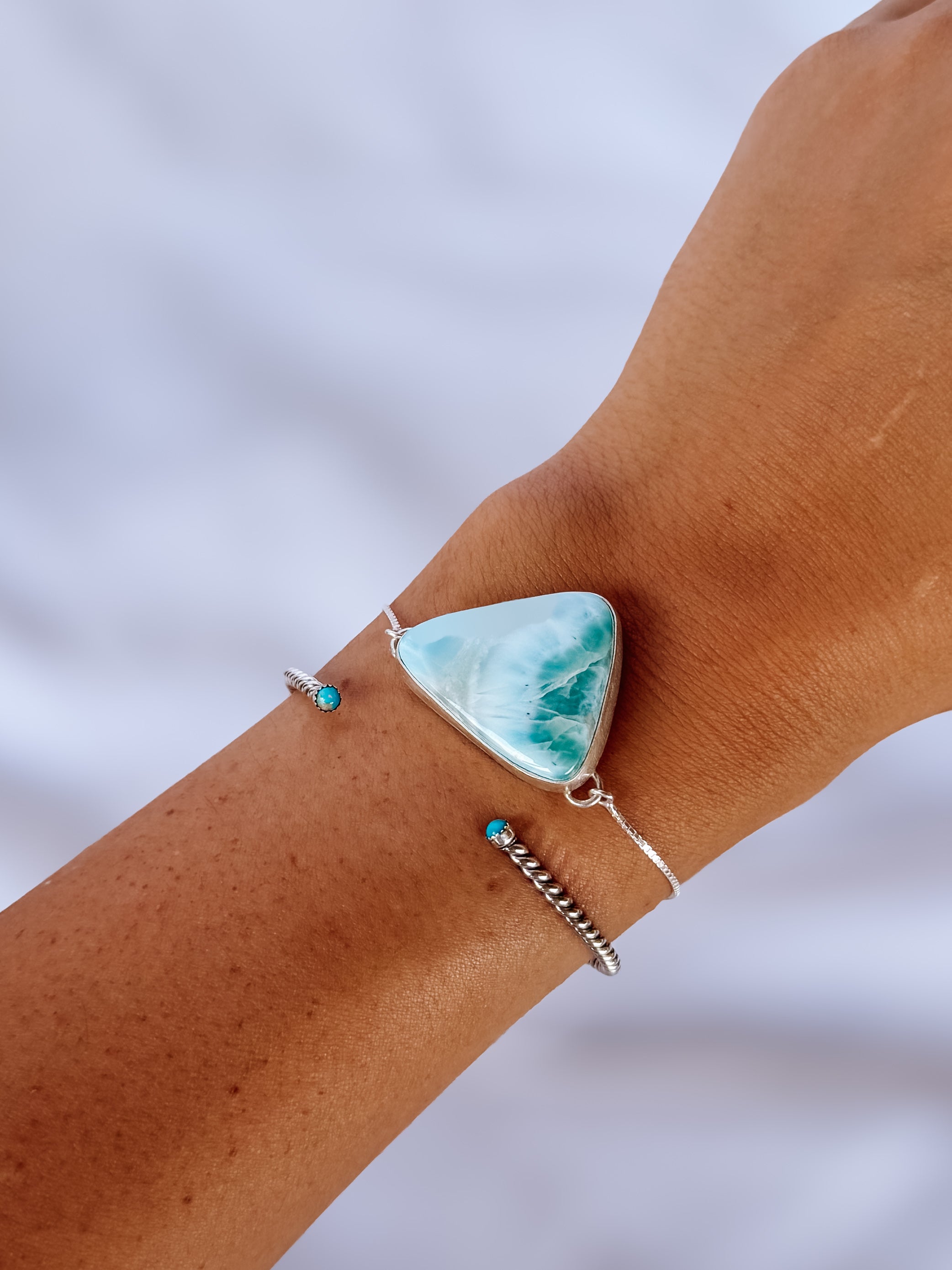 Venice Adjustable Larimar Bracelet - Wooten's