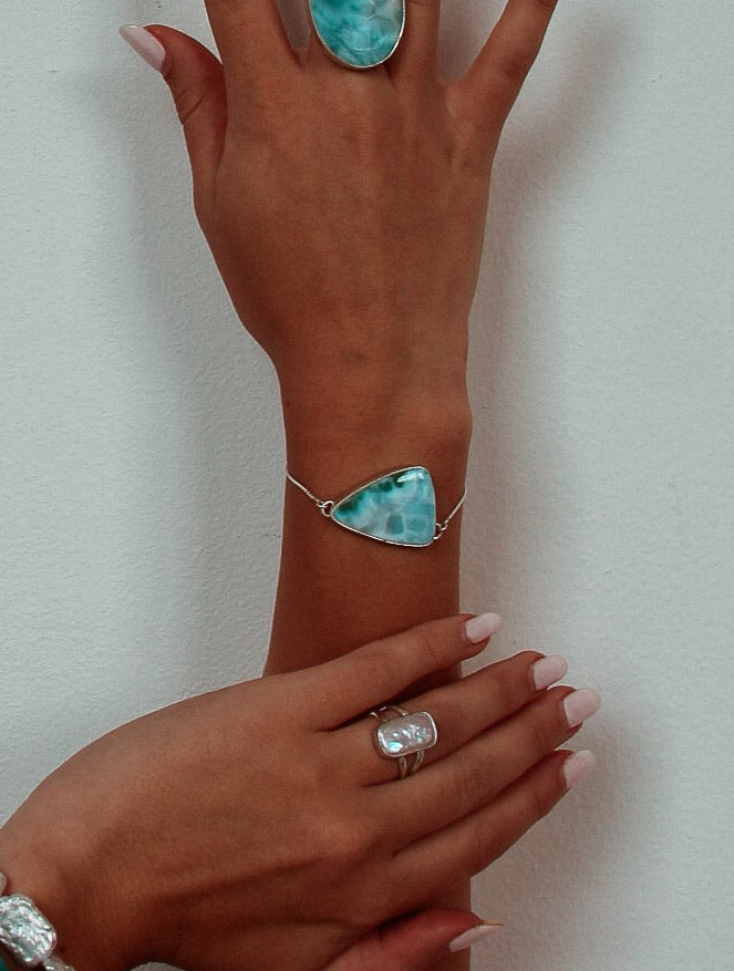 Venice Adjustable Larimar Bracelet - Wooten's