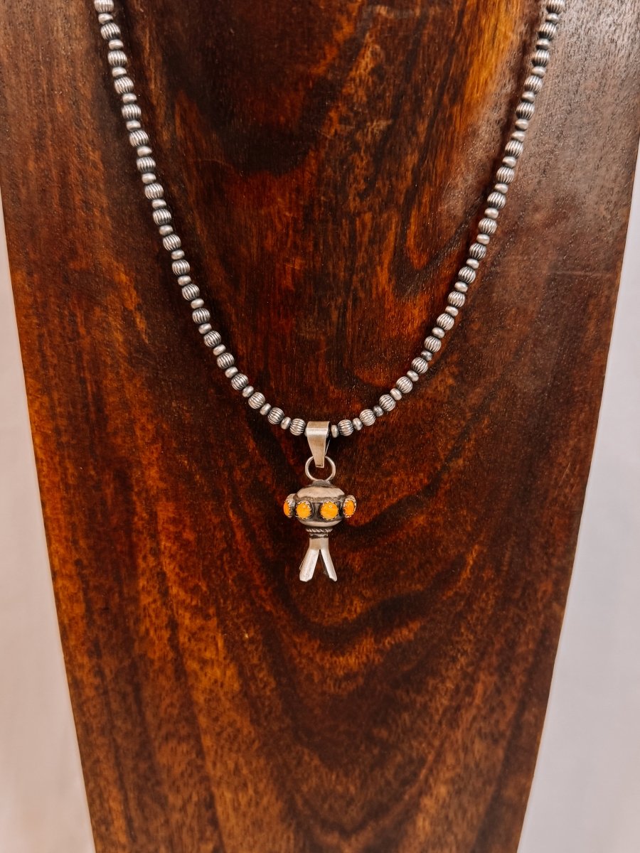 Vidor Orange Spiny Blossom Pendant - Horseshoe J & Co.