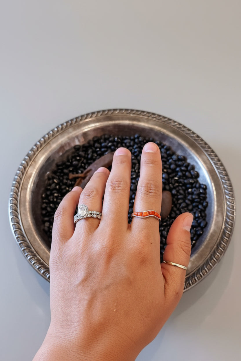 Wave Red Coral Ring - Wooten's