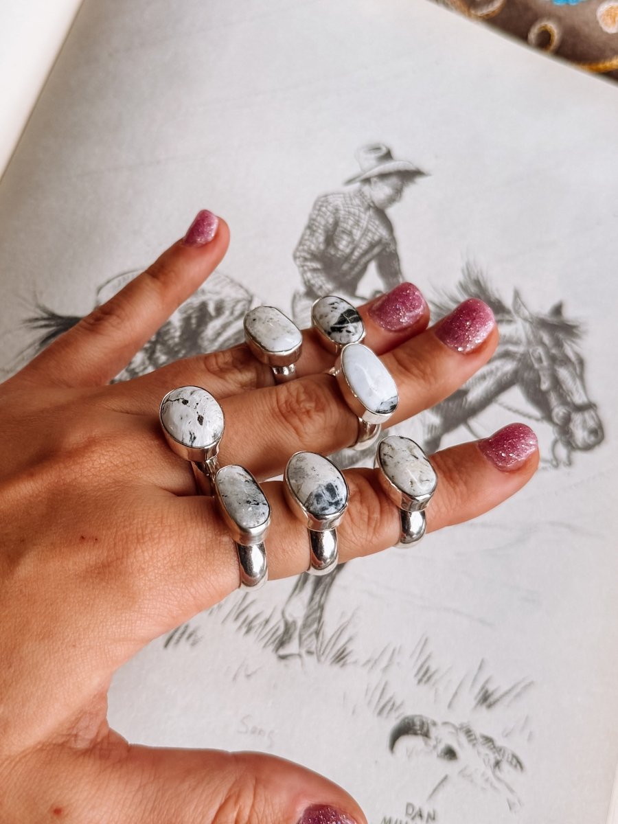 Wild Ember White Buffalo Ring - Horseshoe J & Co.