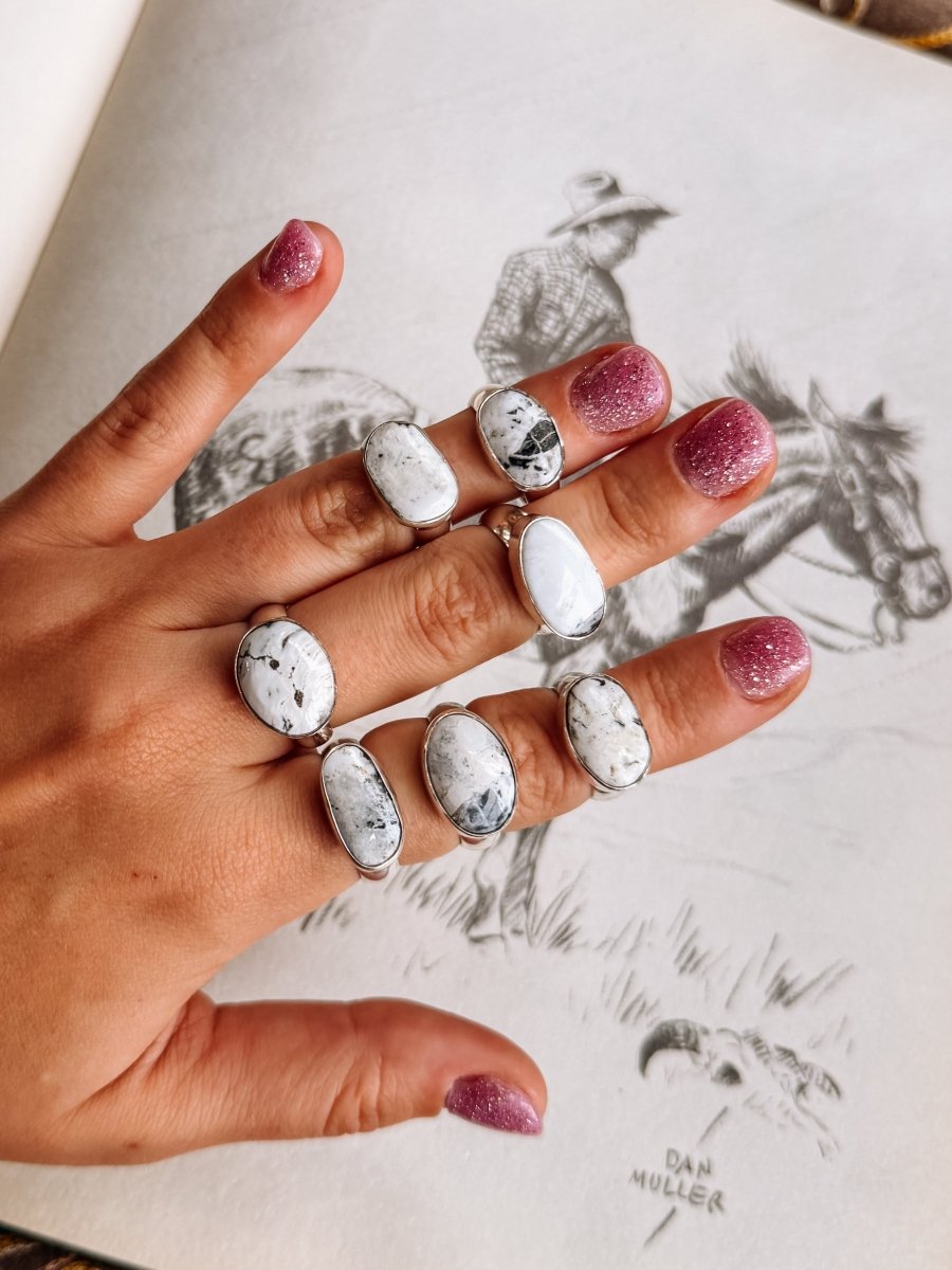 Wild Ember White Buffalo Ring - Horseshoe J & Co.