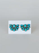 Wooten & Co. Avery turquoise cluster earrings featuring genuine stones set in sterling silver with a Southwestern style
