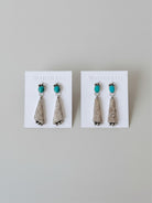 Wooten & Co. Summerfield earrings featuring turquoise stones and fossilized coral set in sterling silver.