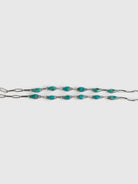 Wooten & Co. sterling silver necklace featuring six genuine turquoise teardrop stones in a Southwestern style.