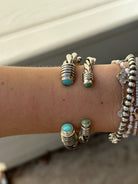 Wylie Turquoise Cable Cuff Bracelet (Large) - Horseshoe J & Co.