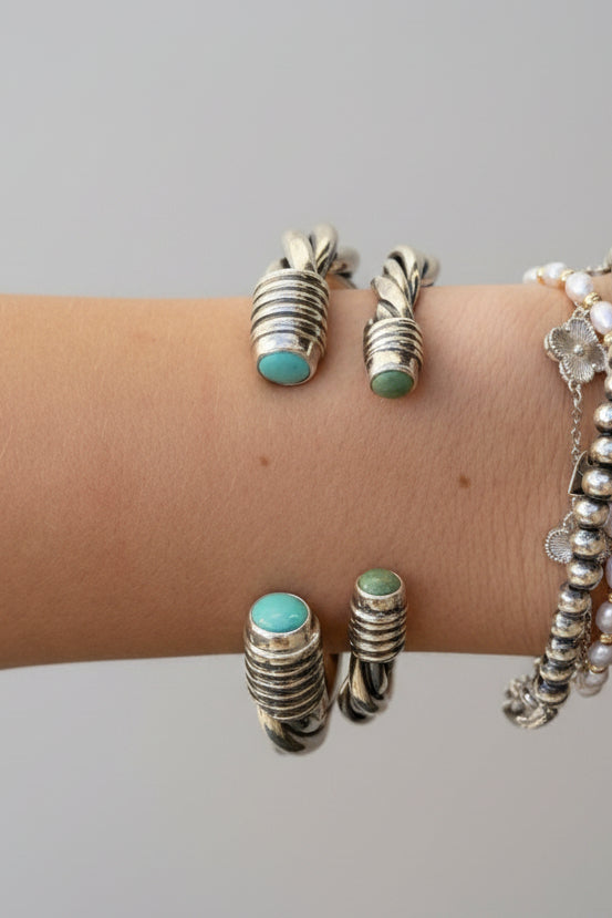Wylie Turquoise Cable Cuff Bracelet (Large) - Wooten's